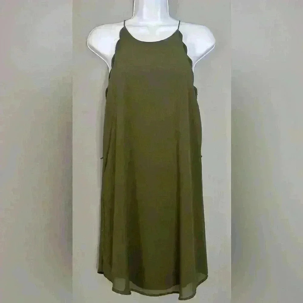Naked Zebra High Neck Green Dress (390)